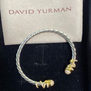 David Yurman Silver and Gold Cable Bracelet